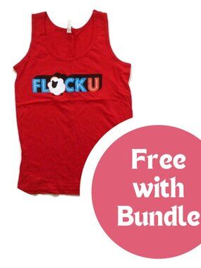 FWB Graphic Tank Top FlockU S Red Sheep T-shirt 100% Cotton Advertising